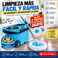 Fregona Giratoria 360° con Cubo y 2 Mopas de Microfibra